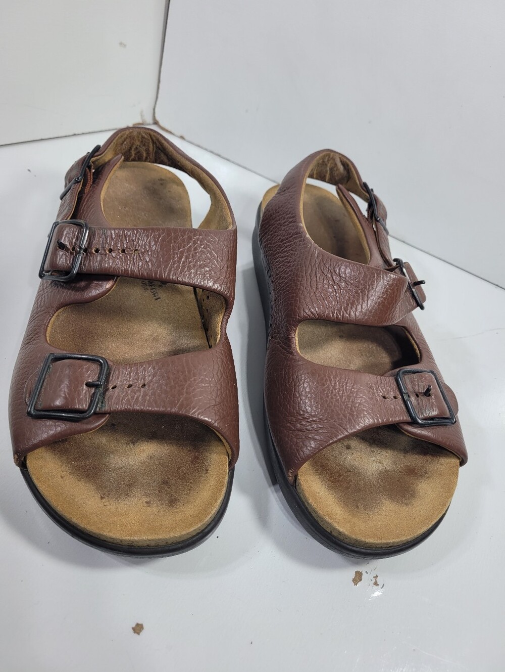 SAS Relaxed Sandals Womens 8.5 Brown Leather Comfort Adjustable Straps Walking